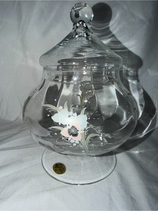 Other - Vintage The European Collection Floral Pedestal  Apothecary Jar with Lid